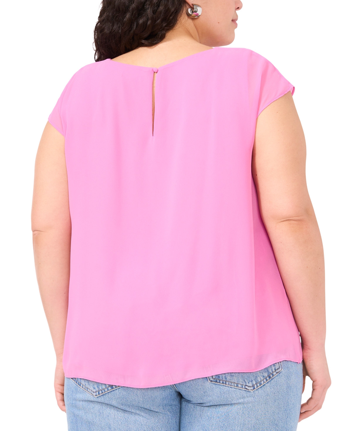 Vince Camuto Plus Size Cap-sleeve Overlay Top