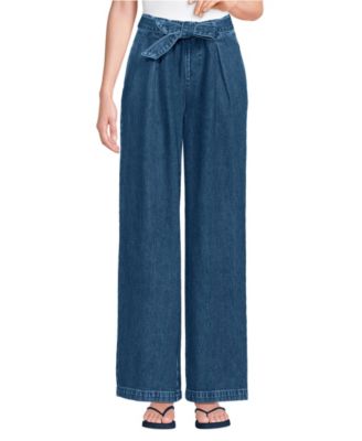 Women's High Ridge Twill Pull On Pleated Wide Leg Pants