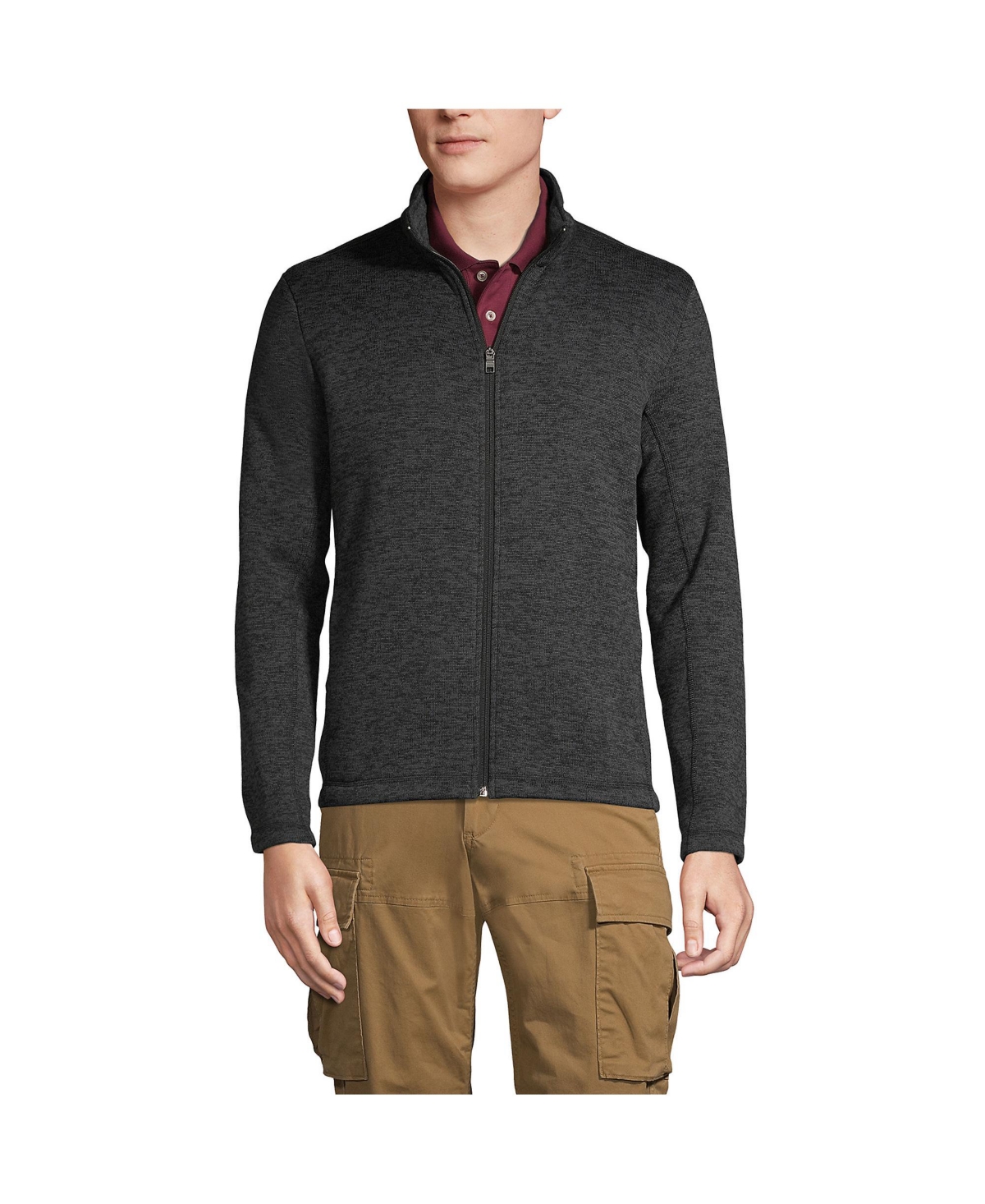 Men's Sweater Fleece Jacket - Forest moss/olive heather