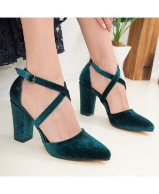 Sina Criss Cross High Block Heels