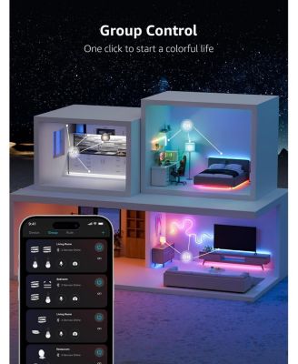 S1 AI LED Strip Lights for Bedroom - 32.8ft Smart RGB Light Strips with IC and Rainbow Chasing Effects, Color Segment DIY, AI Generated Lighting for New Year, No Remote, 2.4G Wi-Fi & Bluetooth