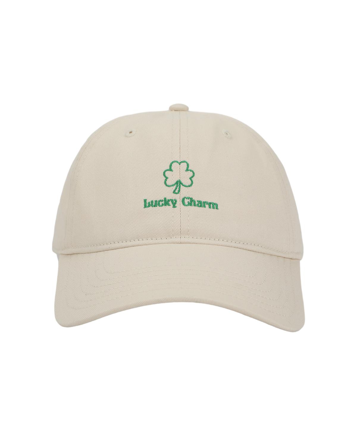Men's Lucky Charm 4-Leaf Clover Baseball Hat for St. Patrick's Day - Off-white