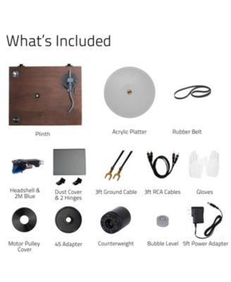 RT85 High-Fidelity Vinyl Turntable with Ortofon 2M Blue Cartridge, Acrylic Platter, Speed Control, and Vibration Isolation