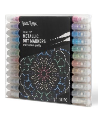 Dual Tip Markers: 12pc - Dot Metallic