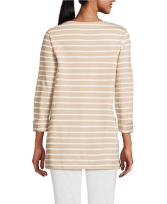 Women's Supima Cotton Adjustable 3/4 Sleeve Boatneck Tunic