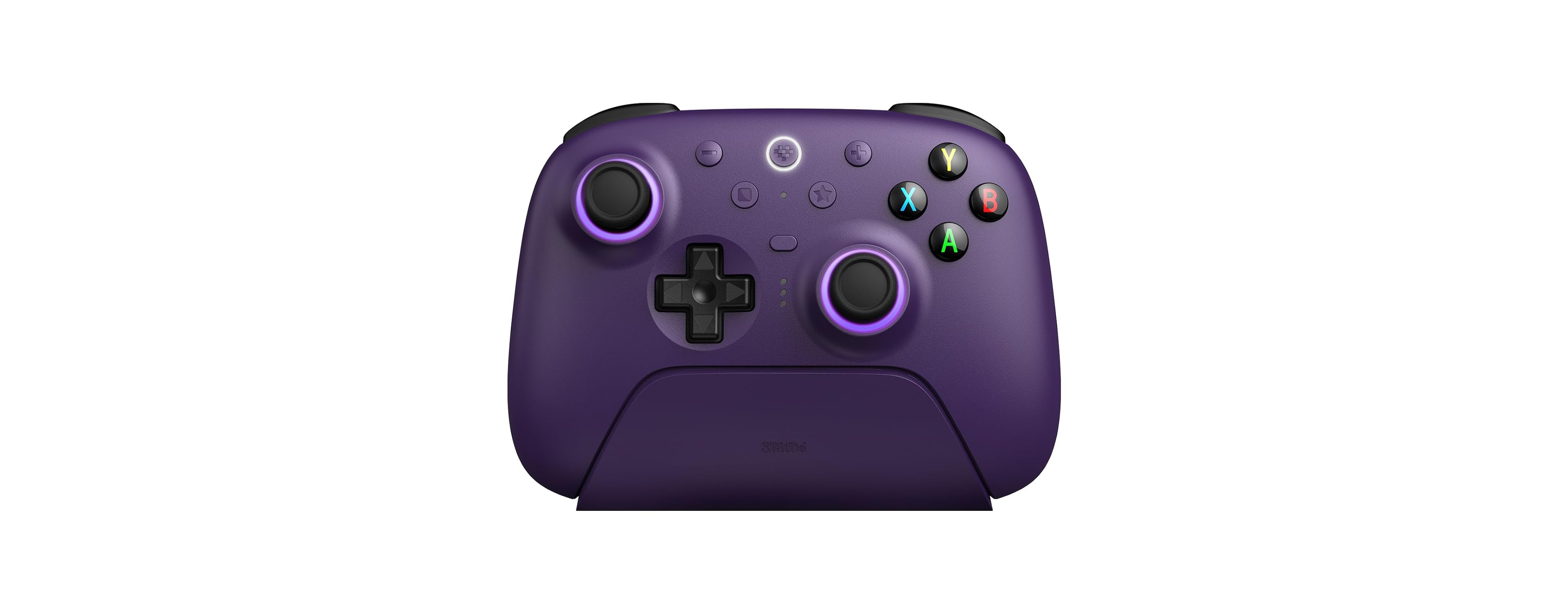 8BitDo Ultimate 2 Bluetooth Wireless Controller with Hall Effect Triggers, Tmr Joysticks and Integrated Charging Dock - Purple - 81HE03