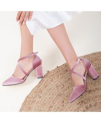 Sina Criss Cross High Block Heels