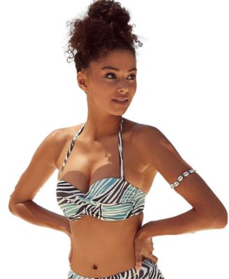 Women's Zebra Print Bandeau Bikini Swimsuit Top Bra Sizing