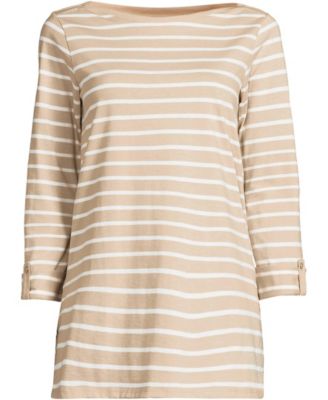Women's Supima Cotton Adjustable 3/4 Sleeve Boatneck Tunic