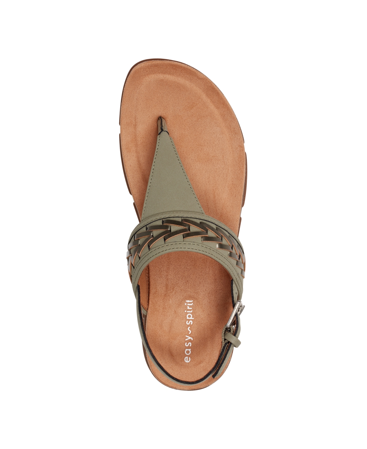 EASY SPIRIT WOMEN'S MONTE WOVEN T-STRAP FLAT SANDALS 