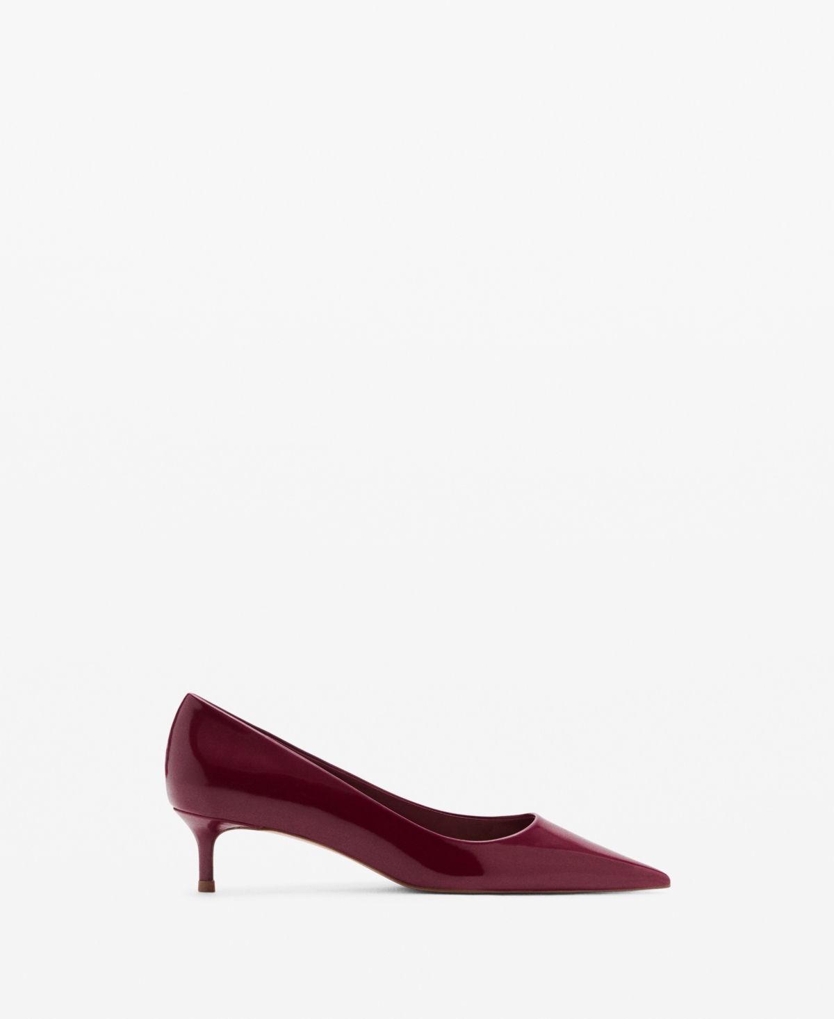 Mango Kitten Pointed Toe Shoe With Patent Leather Effect Burgundy In Burgundy