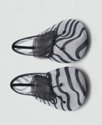 Women's Animal Print Mesh Ballerina Flats