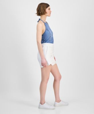 Women's Embroidered Cutwork Pull-On Shorts, Exclusively at Macy's 