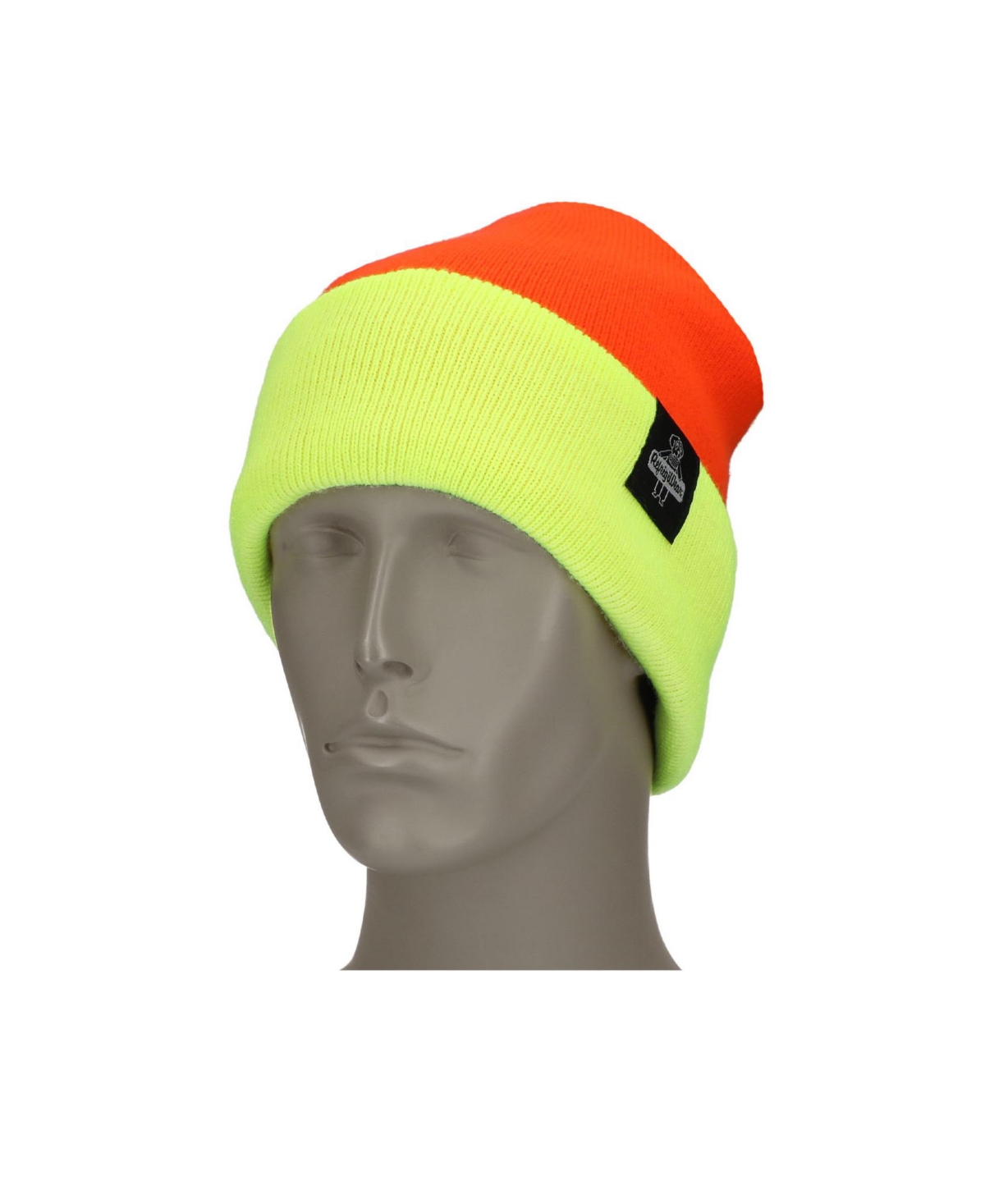 Men's HiVis Reversible Knit Cap - High Visibility Safety Beanie with Dual-Side Warmth - Orange