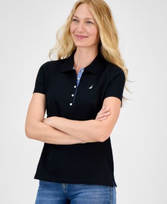 Women's Short-Sleeve Polo-Collar Shirt 
