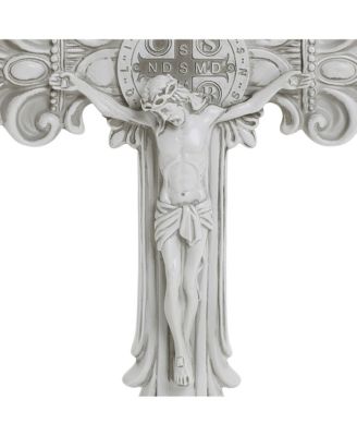 Off White Polyresin Holy Cross Jesus Crucifix 1.6-Feet Tall Statue