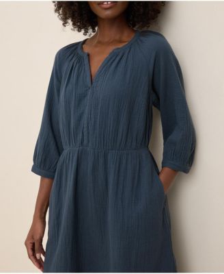 Women's Organic Cotton Coastal Double Gauze Peasant Dress