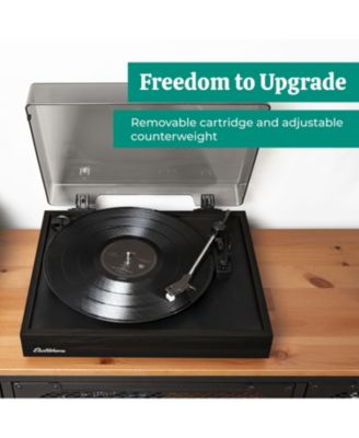 Montrose, Upgradable Vinyl Record Player with Huntley, Powered Bluetooth Bookshelf Speakers, 3" Driver, for Warm Natural Sound