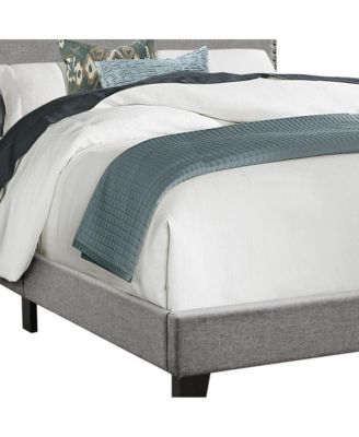 Modern Full Upholstered Bed Frame in Faux Leather with Wood Support