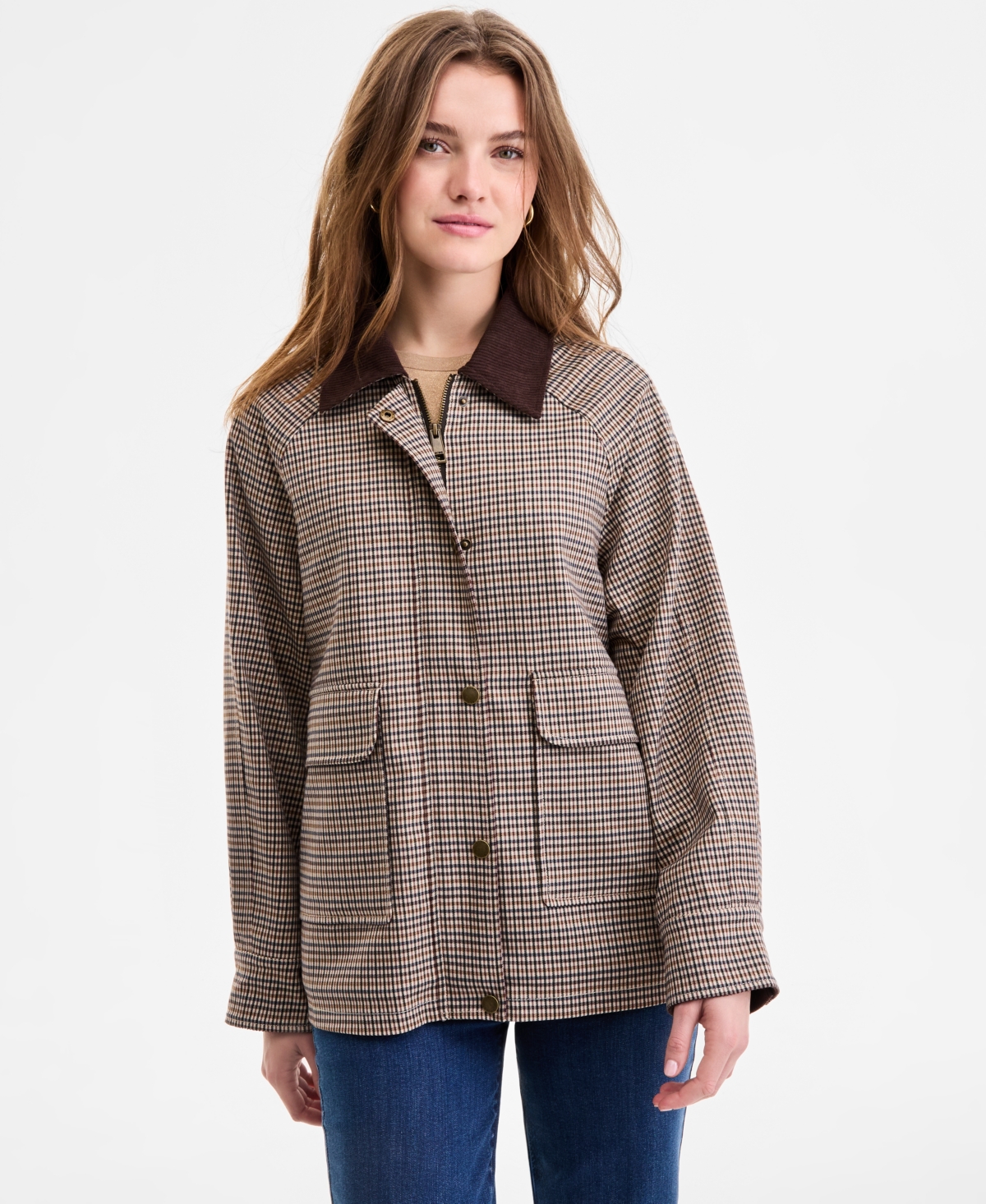 Bcbgmaxazria Women's Corduroy-collar Barn Jacket, Exclusively At Macy's In Multi