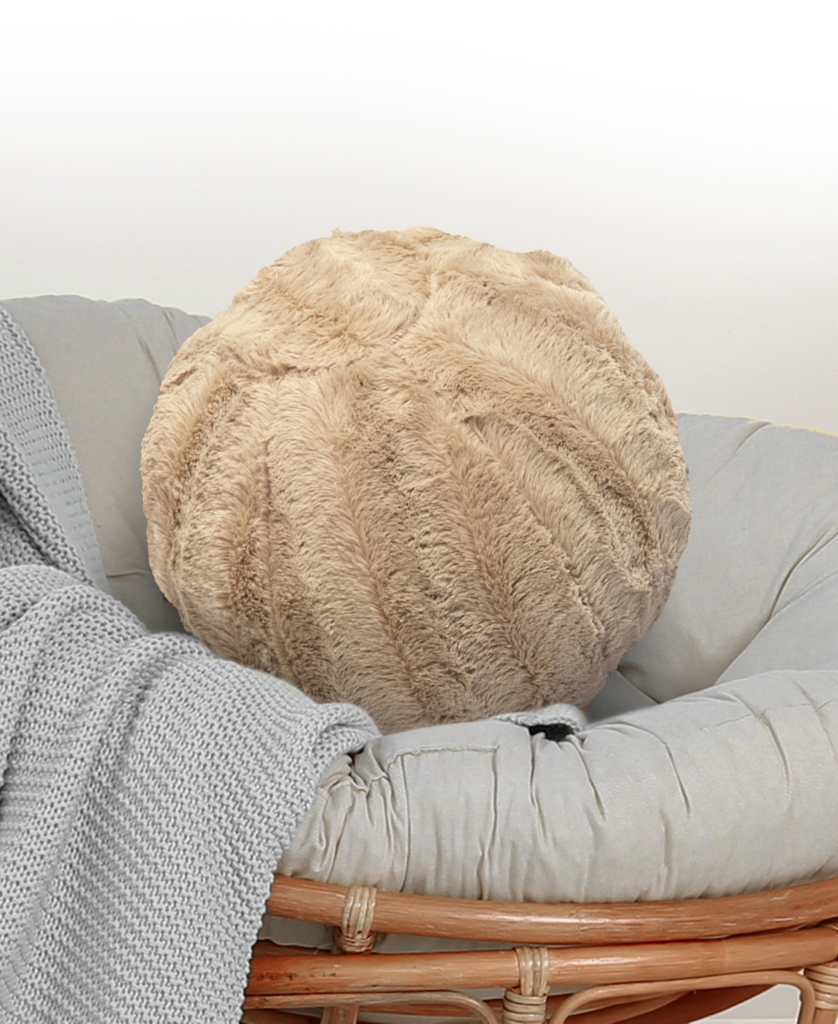 Cheer Collection Ultra Soft Ball Decorative Pillow, 10" X 10" In Neutral