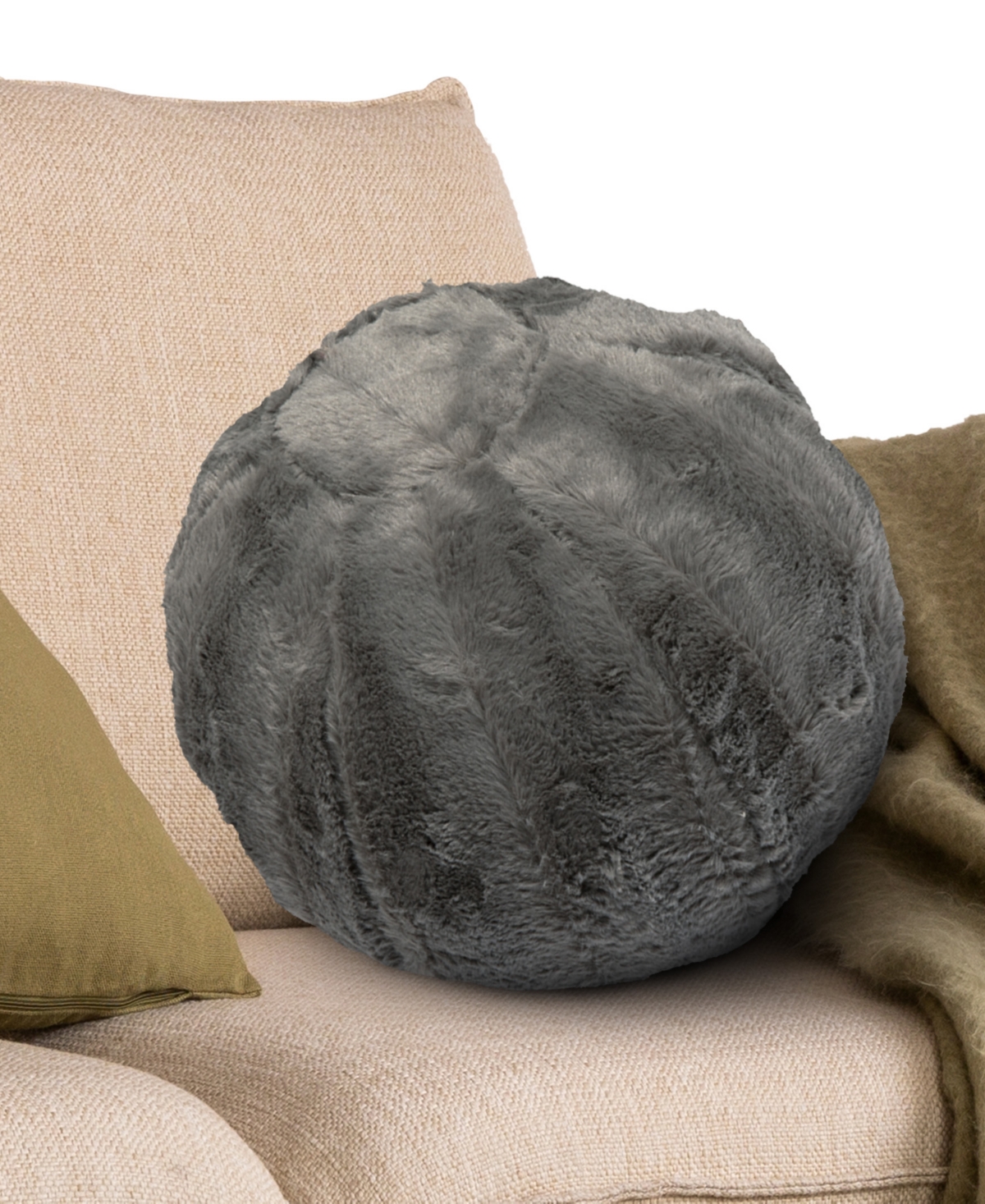 Cheer Collection Ultra Soft Ball Decorative Pillow, 10" X 10" In Gray