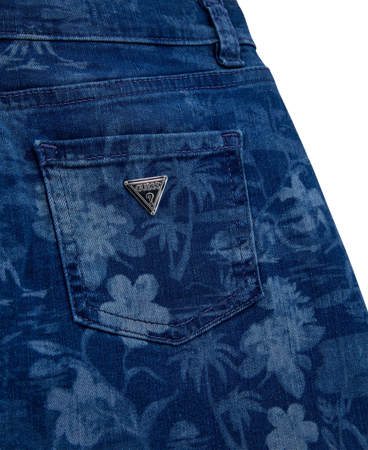 Guess Big Girls Denim With Laser Print Detail Skirt