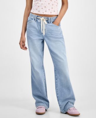Juniors' Drawstring Bootcut Jeans