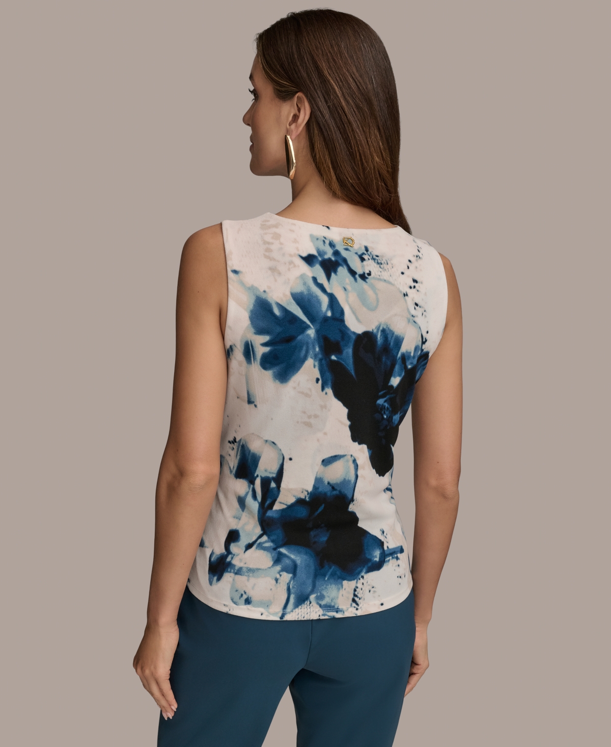 Donna Karan Women's Printed Asymmetric Sleeveless Top, Regular & Petite Sizes