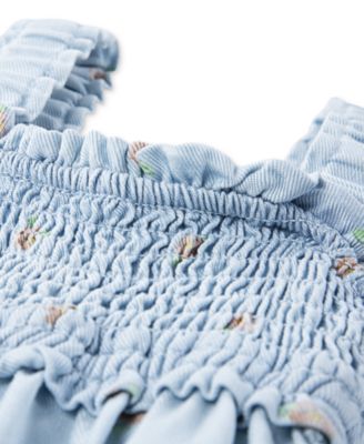 Baby Girls Babydoll Smocked Floral-Print Dress