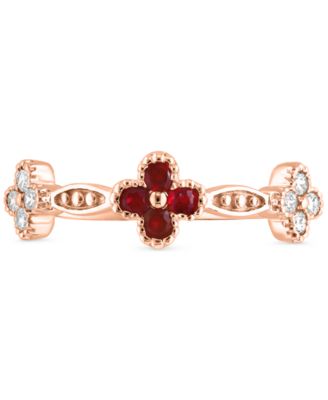 Ruby (1/5 ct. t.w.) & Diamond (1/5 ct. t.w.) Ring in 14k Rose Gold