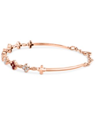 Ruby (1/2 ct. t.w.) & Diamond (1/3 ct. t.w.) Bangle Bracelet in 14k Rose Gold
