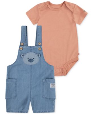 Levi's - Baby Boys Bodysuit & Appliqu&eacute; Shortalls, 2 Piece Set