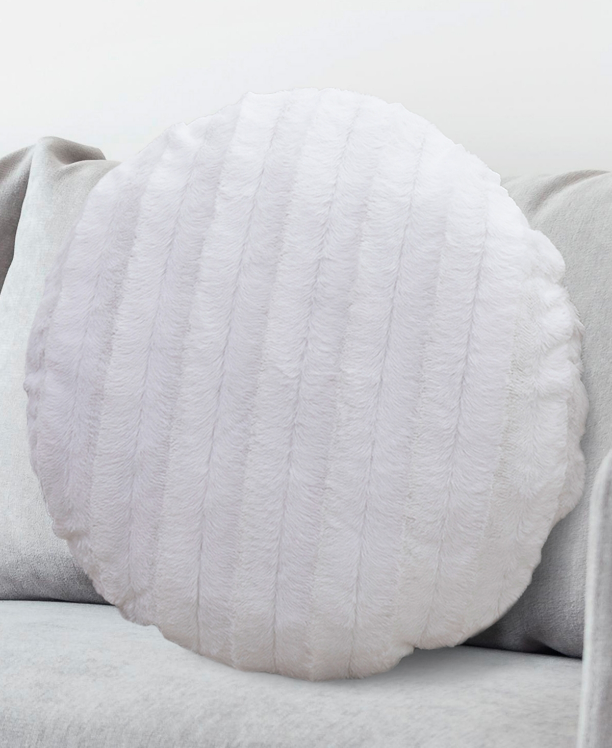 Cheer Collection Decorative Round Pillow Set, 18" X 18" In White