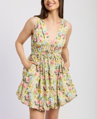 Women's Cairo Cotton Bubble-Hem Mini Dress