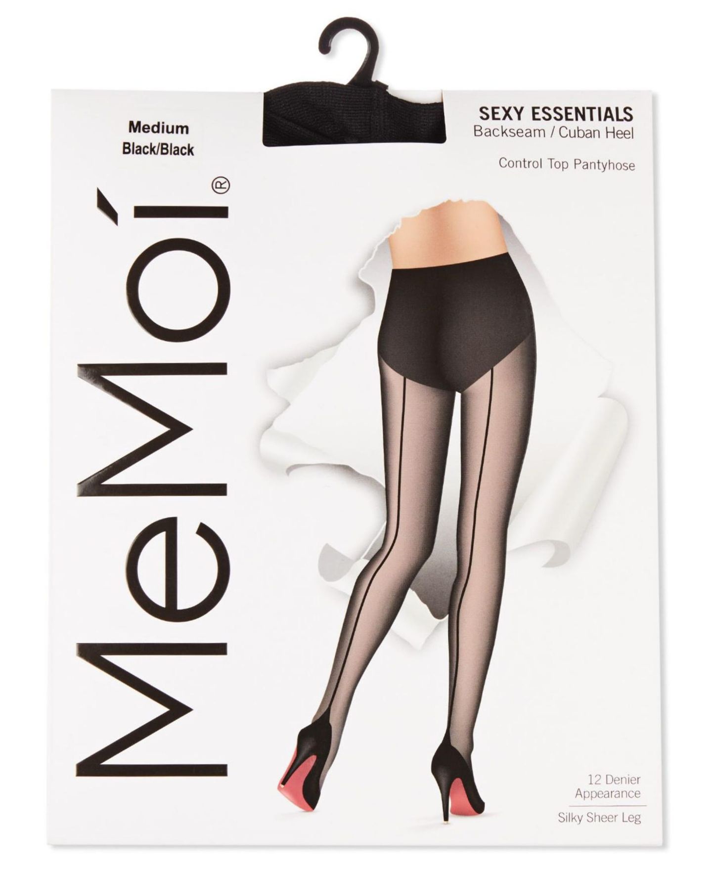 Женские туфли MeMoi Control Top Pantyhose with Backseam Cuban Heels MM-618, цвет: Чёрный — фото 4