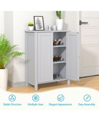 2-Door Bathroom Floor Storage Cabinet Space Saver Organizer