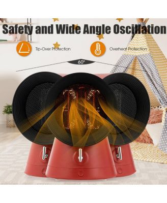 1500W Portable PTC Ceramic Space Heater Mini Electric Desktop Heating Fan Red