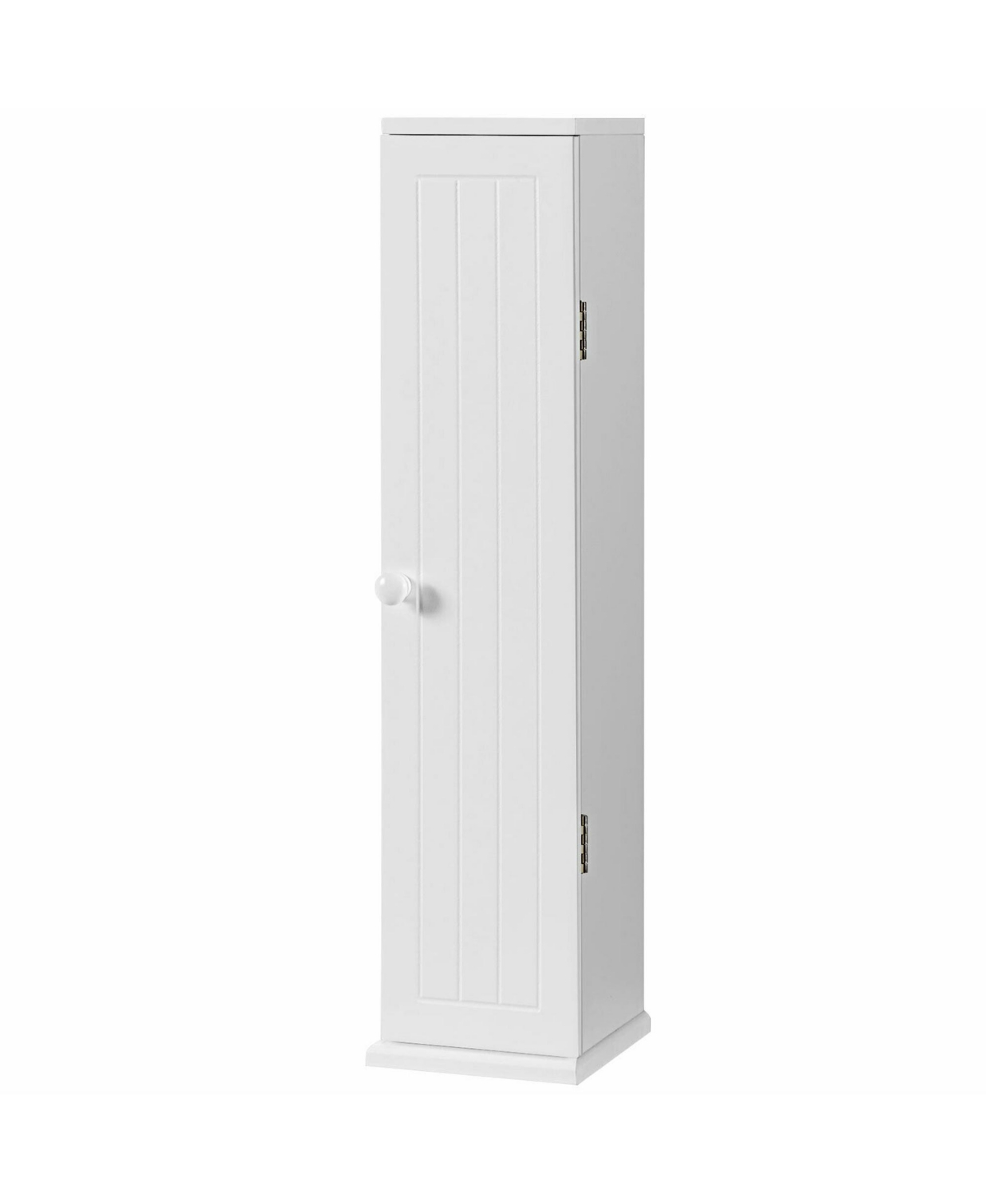 Toilet Tissue Storage Tower Bathroom Storage Floor Cabinet w/ 4 Shelves - White