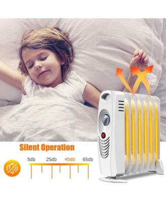 700W Oil Filled Space Heater Radiator w/ Adjustable Thermostat Home Office