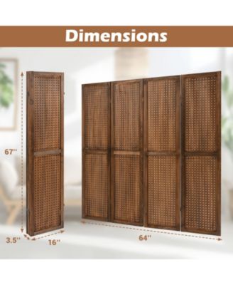 Pegboard Display with 360° Metal Hinges and Solid Wood Frame-4 Panel