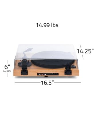 RT82 – Walnut high-fidelity turntable with Ortofon OM10 cartridge, speed control motor & vibration-isolation feet.