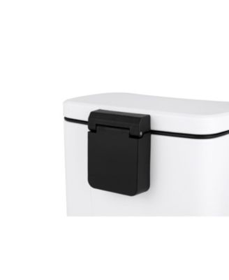 1.3 Gal./5 Liter Rectangular Matt White Step-on Trash Can for Bathroom and Office