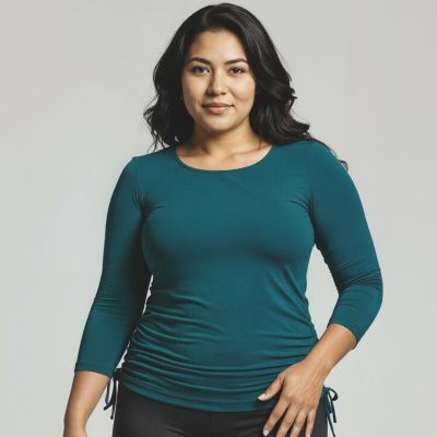 Plus Size 3/4 Sleeve Rash Guard UPF 50+ Margaux Swim Top
