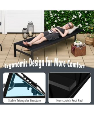 6-Position Chaise Lounge Chairs with Rustproof Aluminium Frame