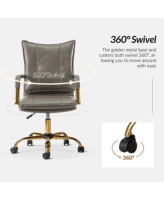 Modern Home Office Desk Chair with Golden Legs