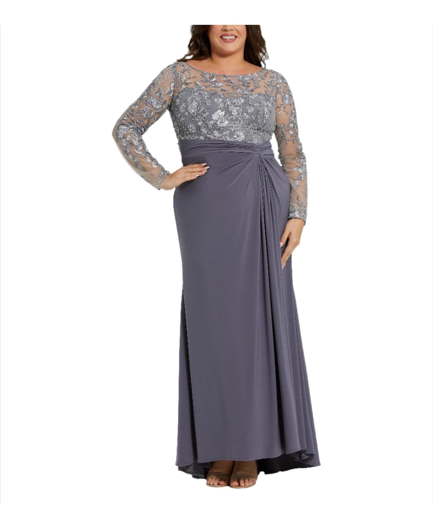 Women's Embroidered Top Jersey Skirt Gown