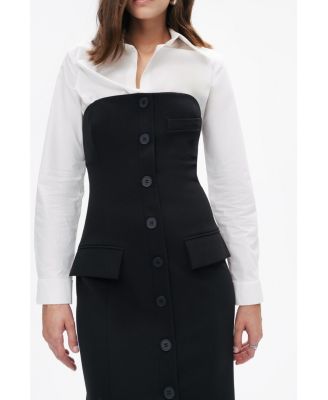 Women's Shirt Detail Midi Dress