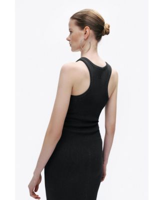 Women's Printed Detail Midi Dress