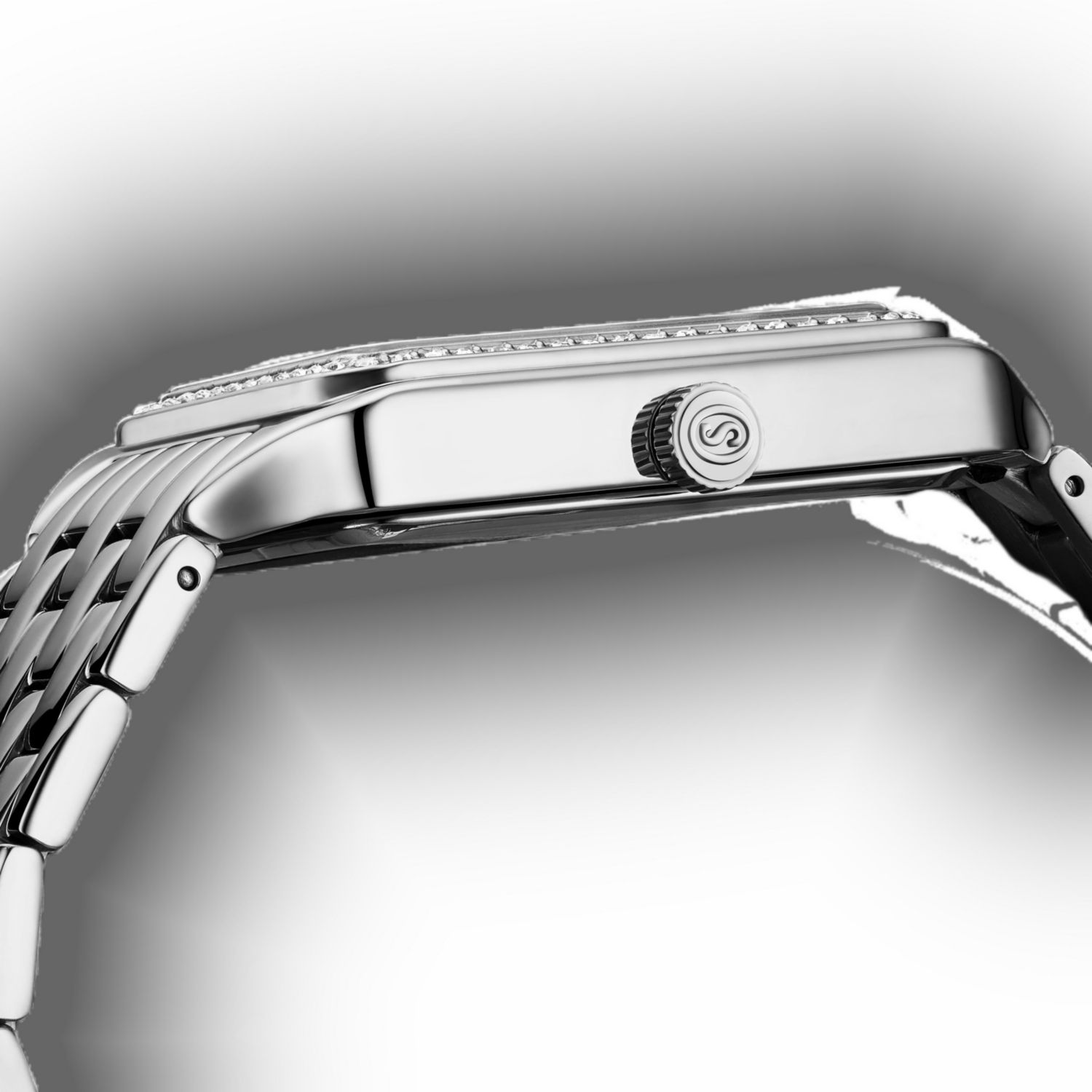 Lustra 32mm Rectangle Quartz Fashion Watch with Crystals